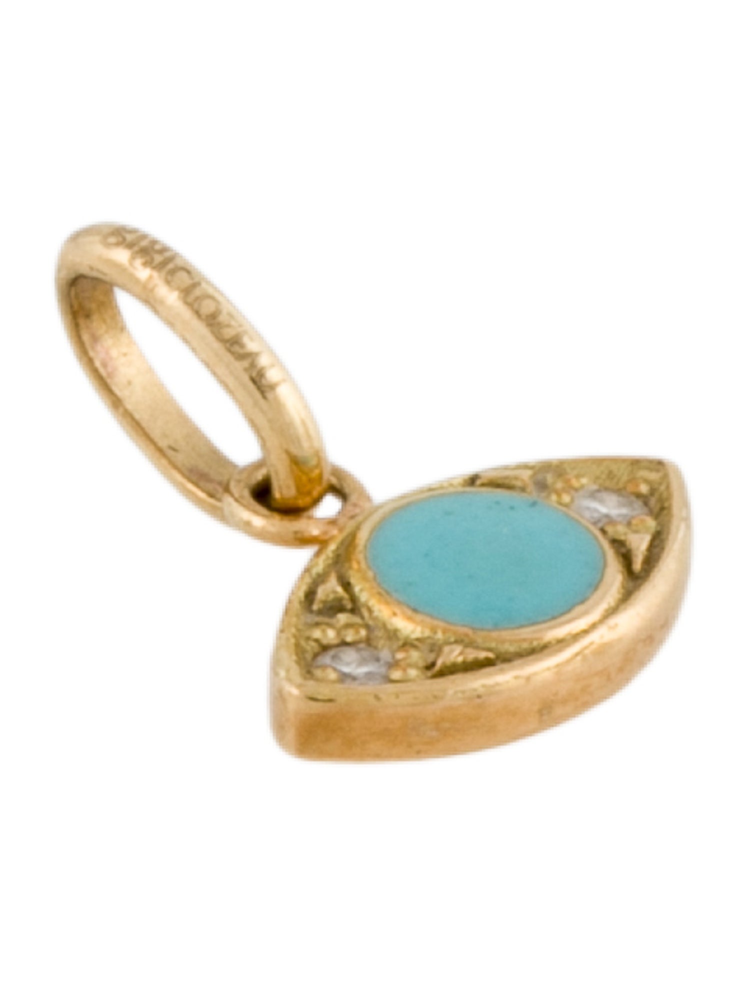 Gigi Clozeau 18K Eye Turquoise Resin diamond pendant