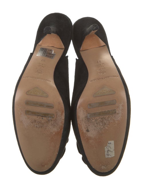 Gianmarco Lorenzi Suede Crystal Embellishments Slingback Pumps