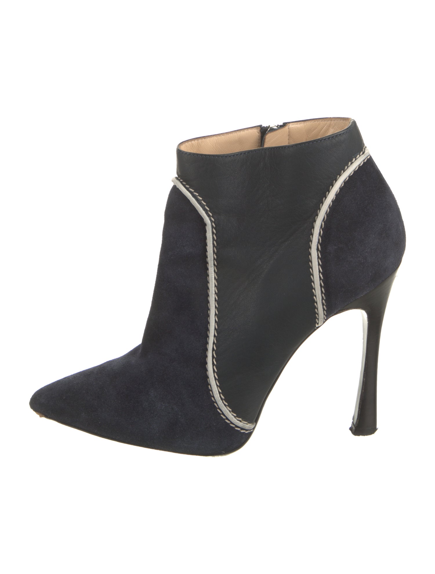 Gianmarco Lorenzi Suede Whipstitch Trim Boots
