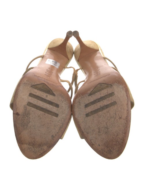 Gianmarco Lorenzi Leather Crystal Embellishments Slides