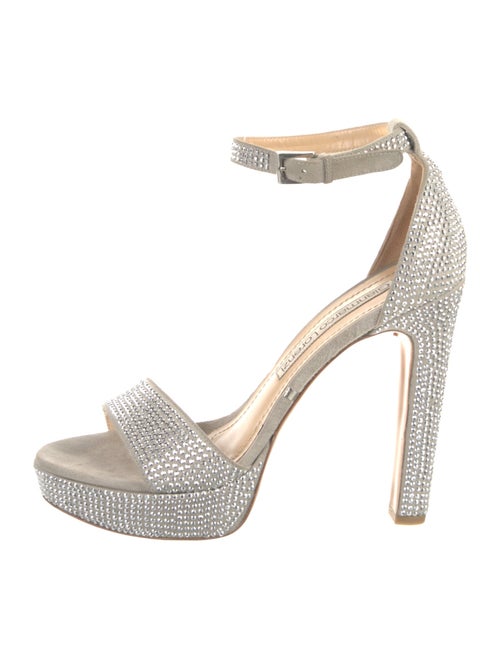 Gianmarco Lorenzi Suede Crystal Embellishments Sandals