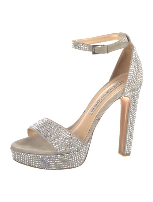 Gianmarco Lorenzi Suede Crystal Embellishments Sandals