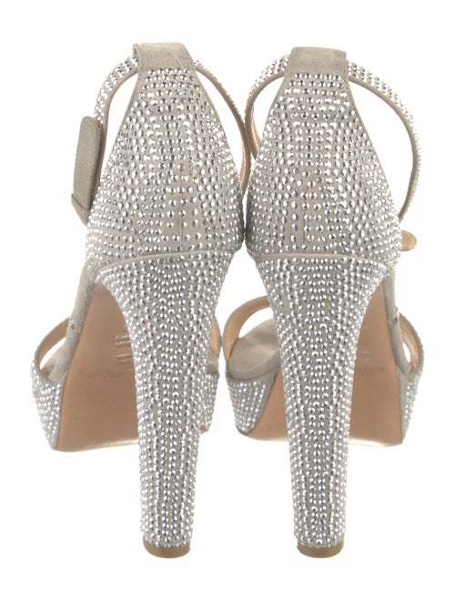 Gianmarco Lorenzi Suede Crystal Embellishments Sandals