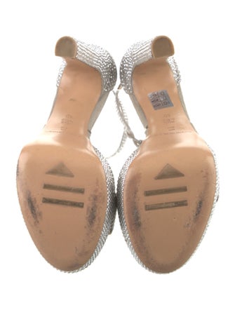 Gianmarco Lorenzi Suede Crystal Embellishments Sandals