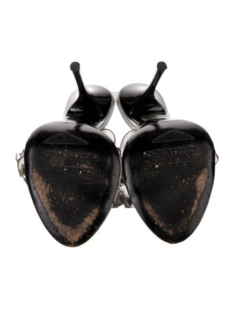 Gianmarco Lorenzi Leather Chain-Link Accents T-Strap Sandals