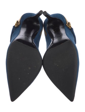 Gianmarco Lorenzi Suede Slingback Pumps