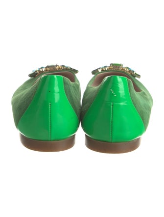 Gianmarco Lorenzi Suede Crystal Embellishments Ballet Flats
