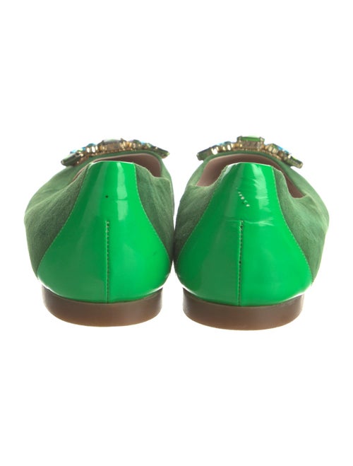 Gianmarco Lorenzi Suede Crystal Embellishments Ballet Flats
