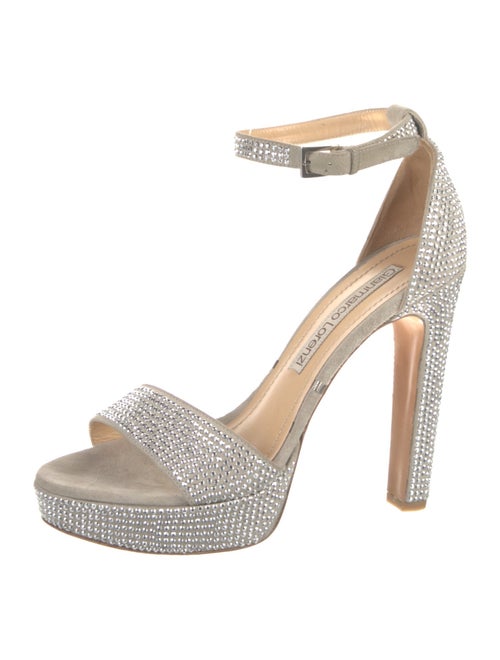 Gianmarco Lorenzi Suede Crystal Embellishments Sandals