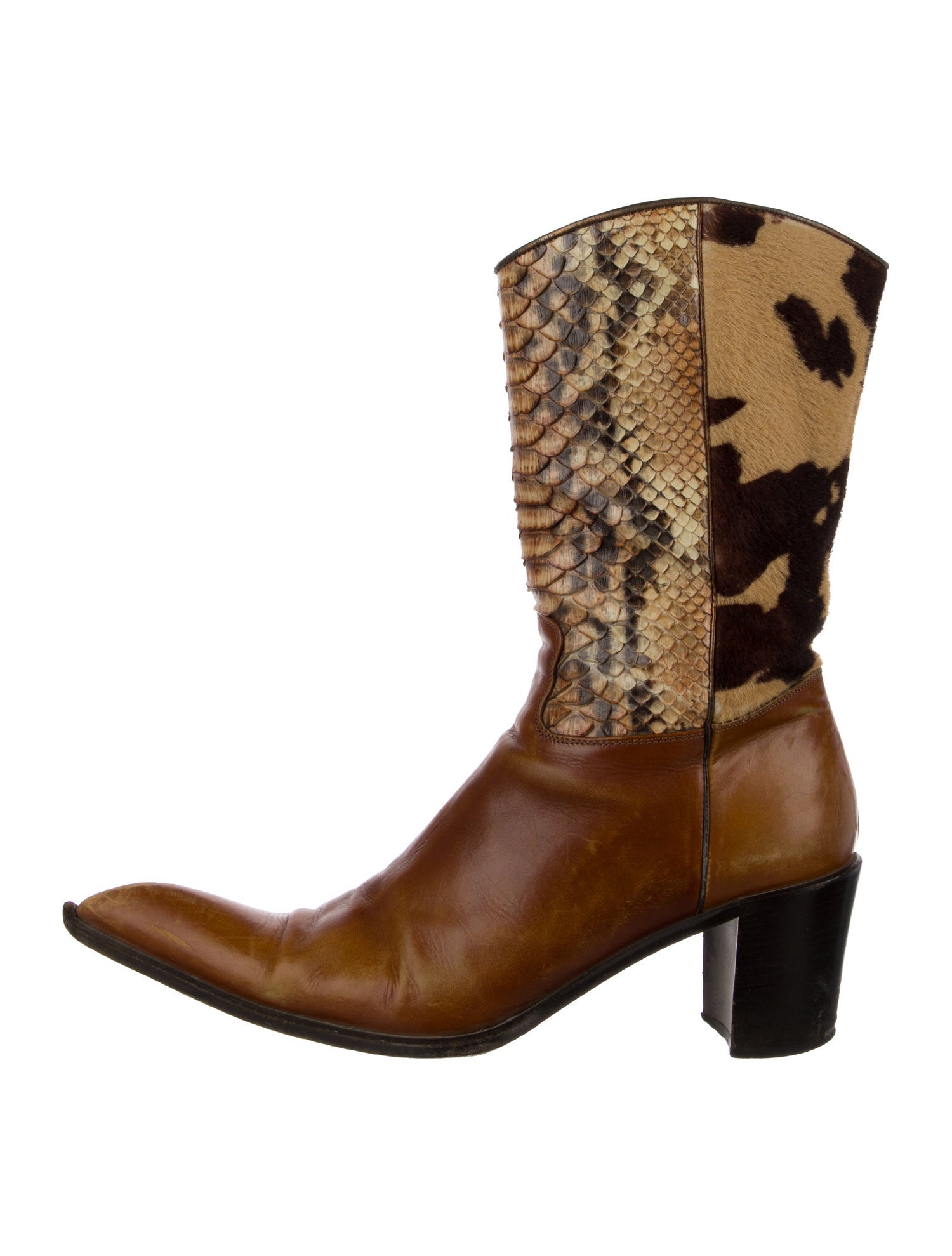 Gianmarco Lorenzi Vintage Leather Western Boots