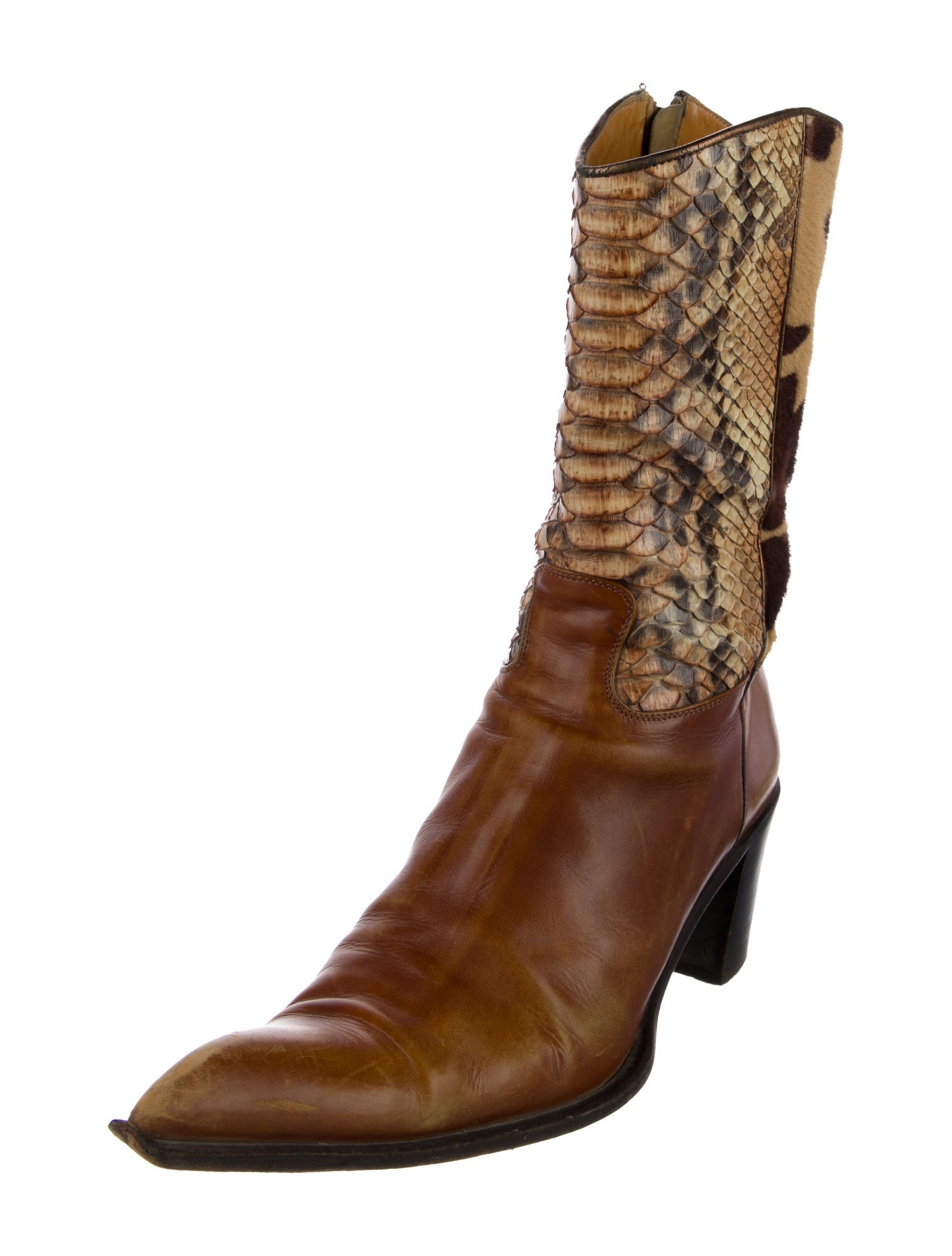 Gianmarco Lorenzi Vintage Leather Western Boots