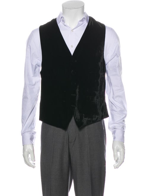 Gianfranco Ferre Velvet Suit Vest Black