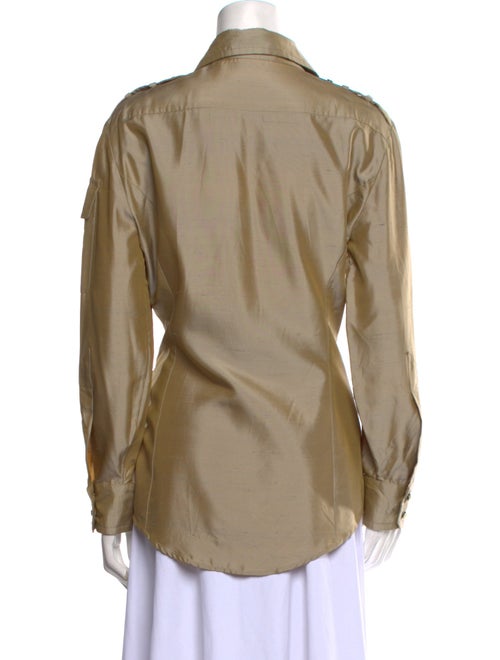 Gianfranco Ferre Silk Long Sleeve Button-Up Top