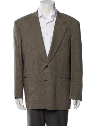 Gianfranco Ferre Wool Plaid Print Blazer