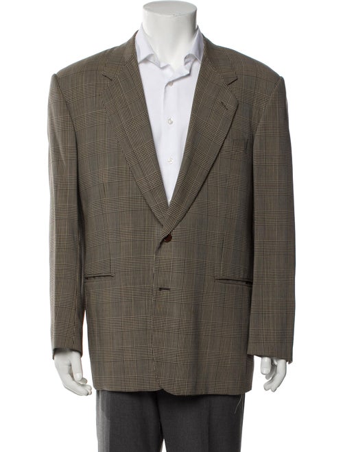 Gianfranco Ferre Wool Plaid Print Blazer