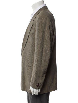 Gianfranco Ferre Wool Plaid Print Blazer