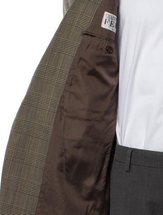 Gianfranco Ferre Wool Plaid Print Blazer