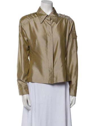 Gianfranco Ferre Long Sleeve Button-Up Top