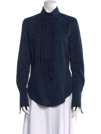 Gianfranco Ferre Long Sleeve Button-Up Top