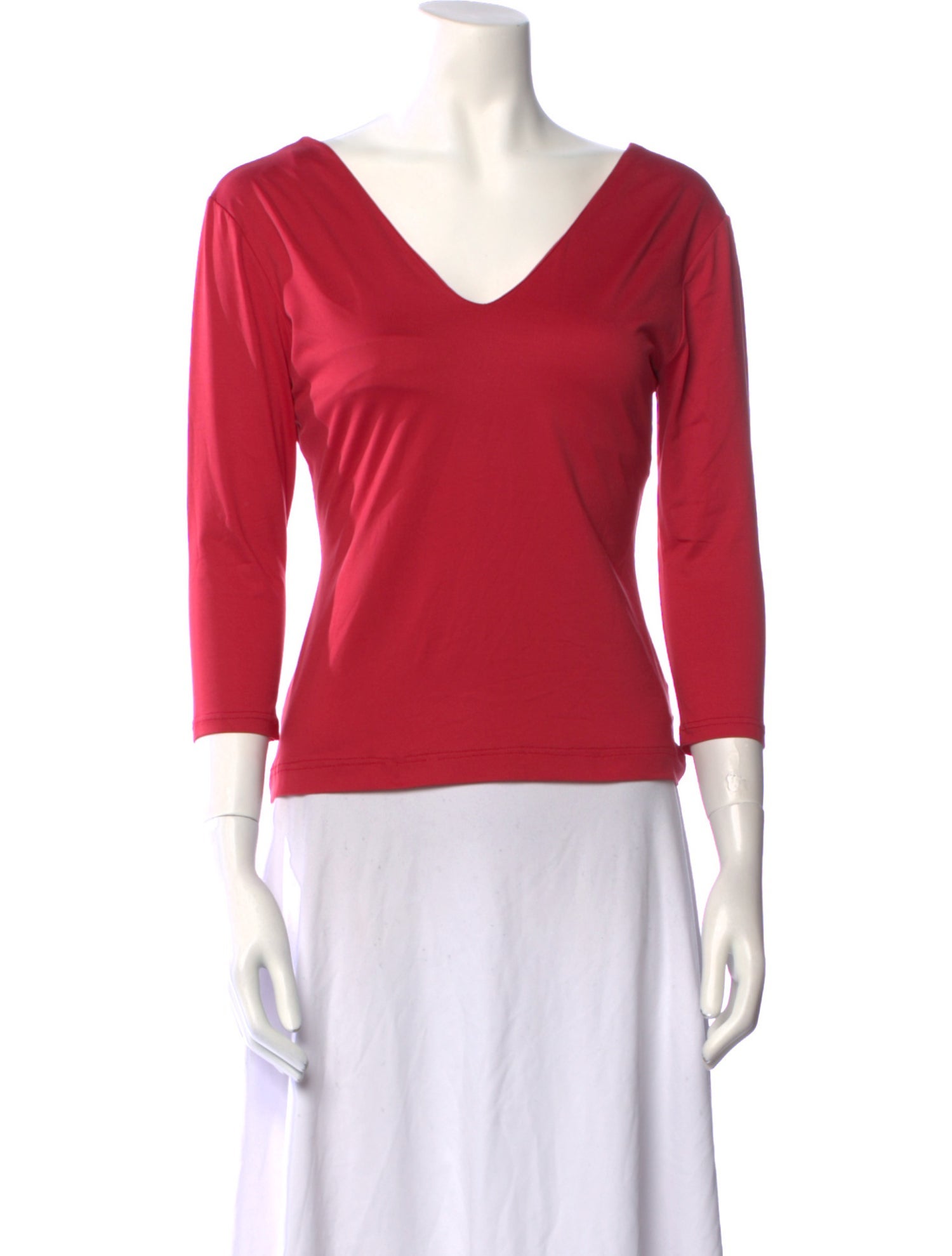 Gianfranco Ferre V-Neck Three-Quarter Sleeve Top