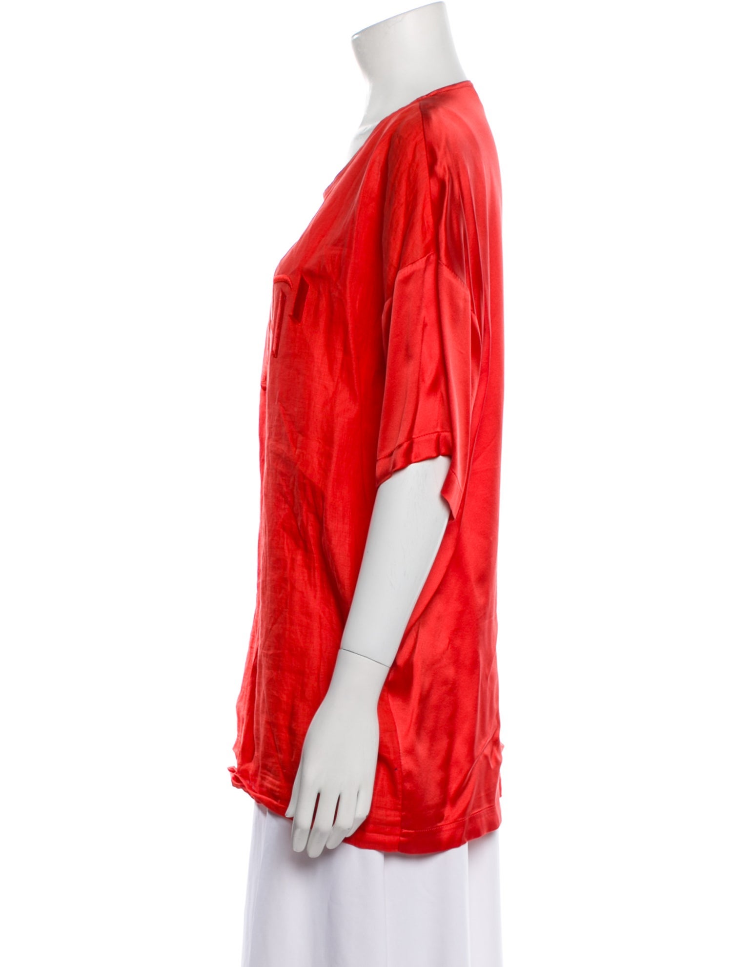 Gianfranco Ferre Silk Scoop Neck T-Shirt