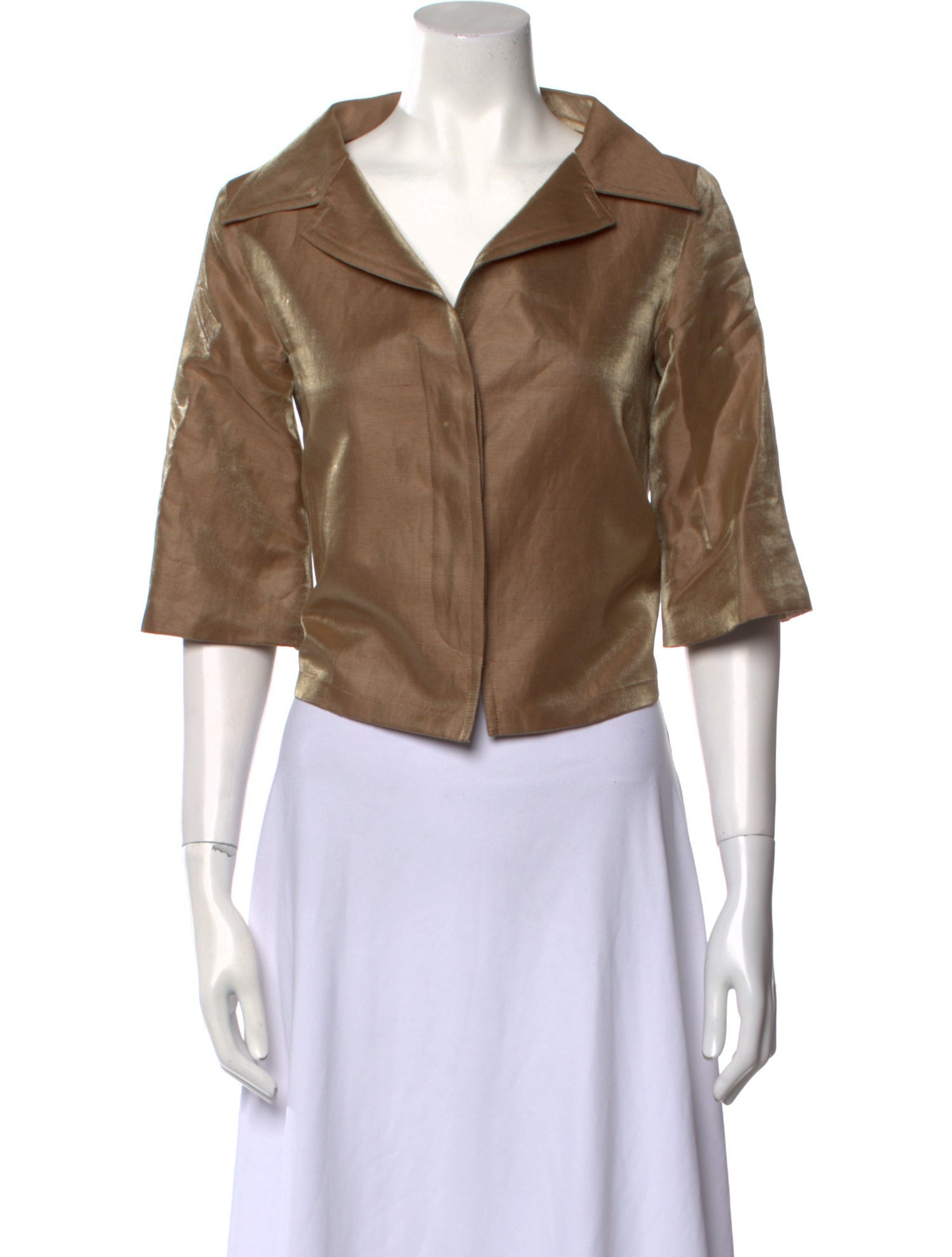 Gianfranco Ferre Silk V-Neck Crop Top