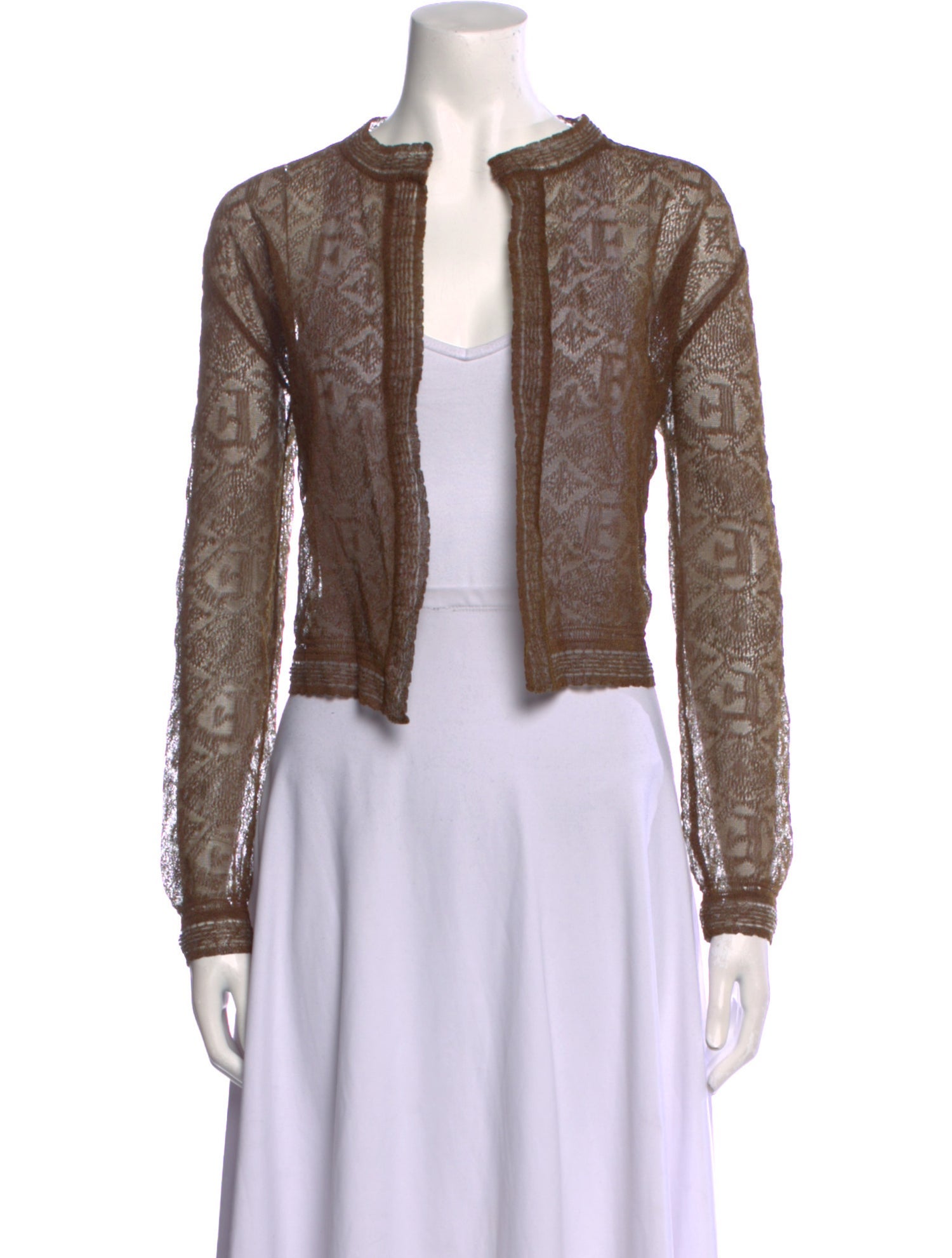 Gianfranco Ferre Vintage Lace Pattern Crop Top