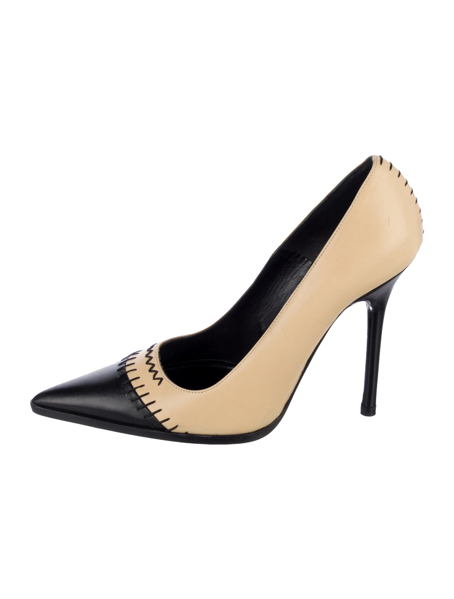 Gianfranco Ferre Leather Colorblock Pattern Pumps
