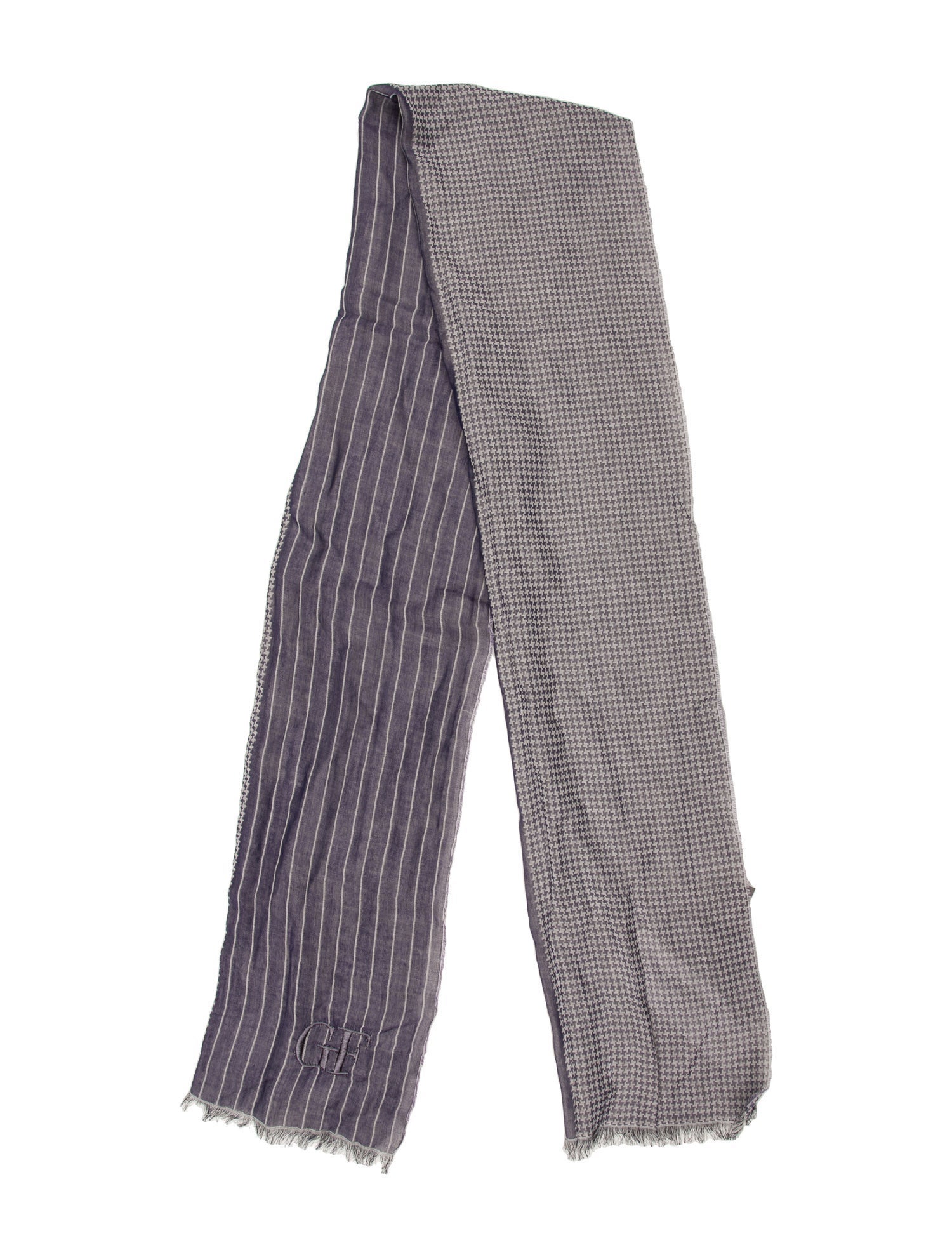 Gianfranco Ferre Wool Houndstooth Print Scarf