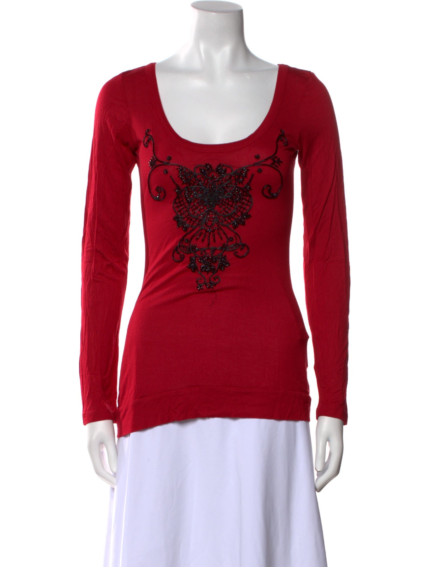 Gianfranco Ferre Graphic Print Scoop Neck T-Shirt