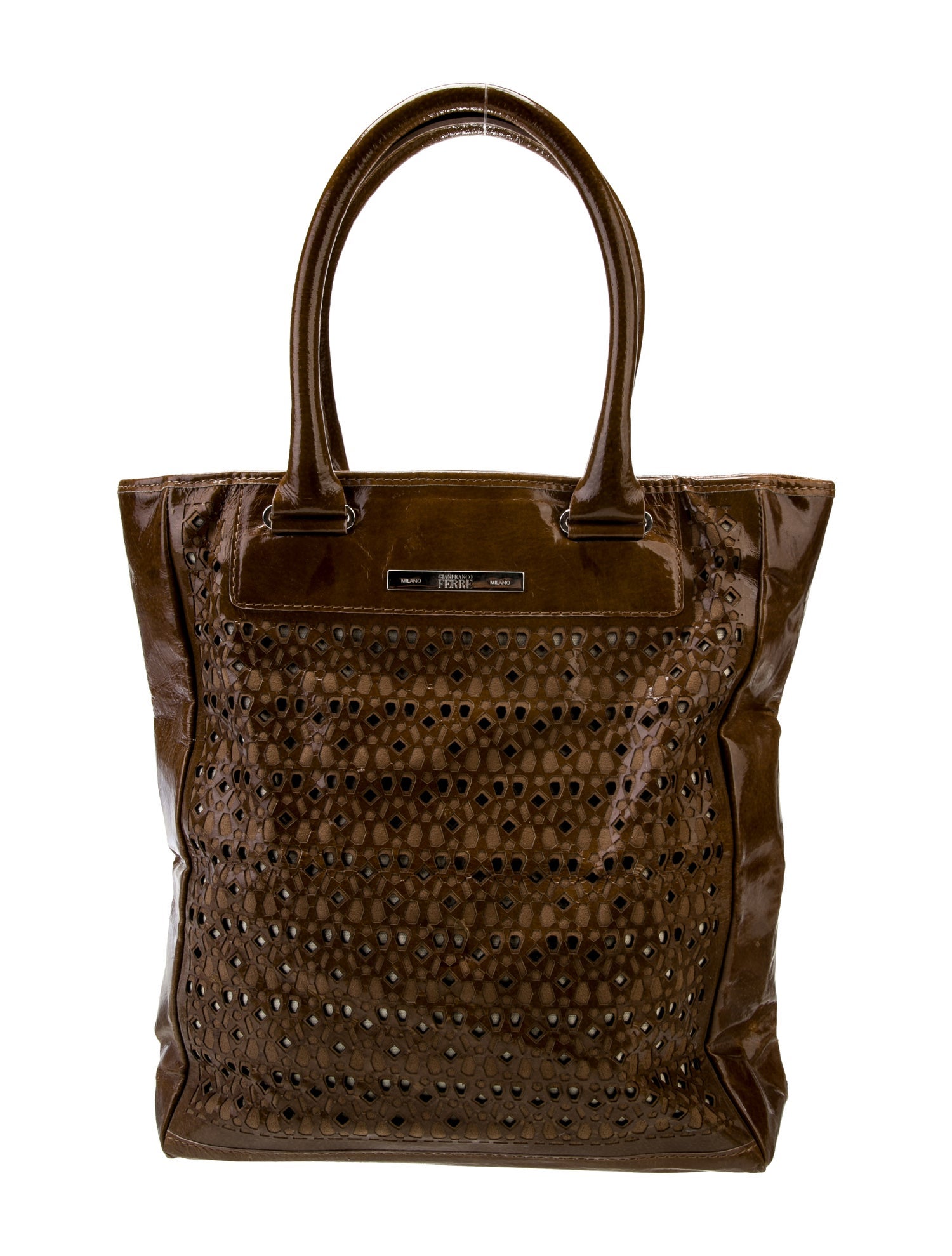 Gianfranco Ferre Patent Leather Tote