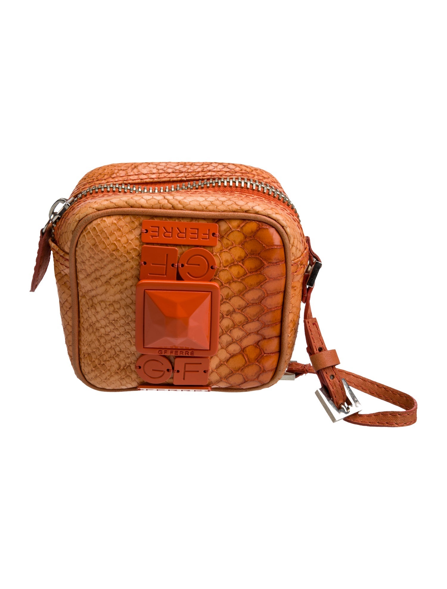 Gianfranco Ferre Embossed Leather Top Handle Bag