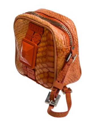 Gianfranco Ferre Embossed Leather Top Handle Bag