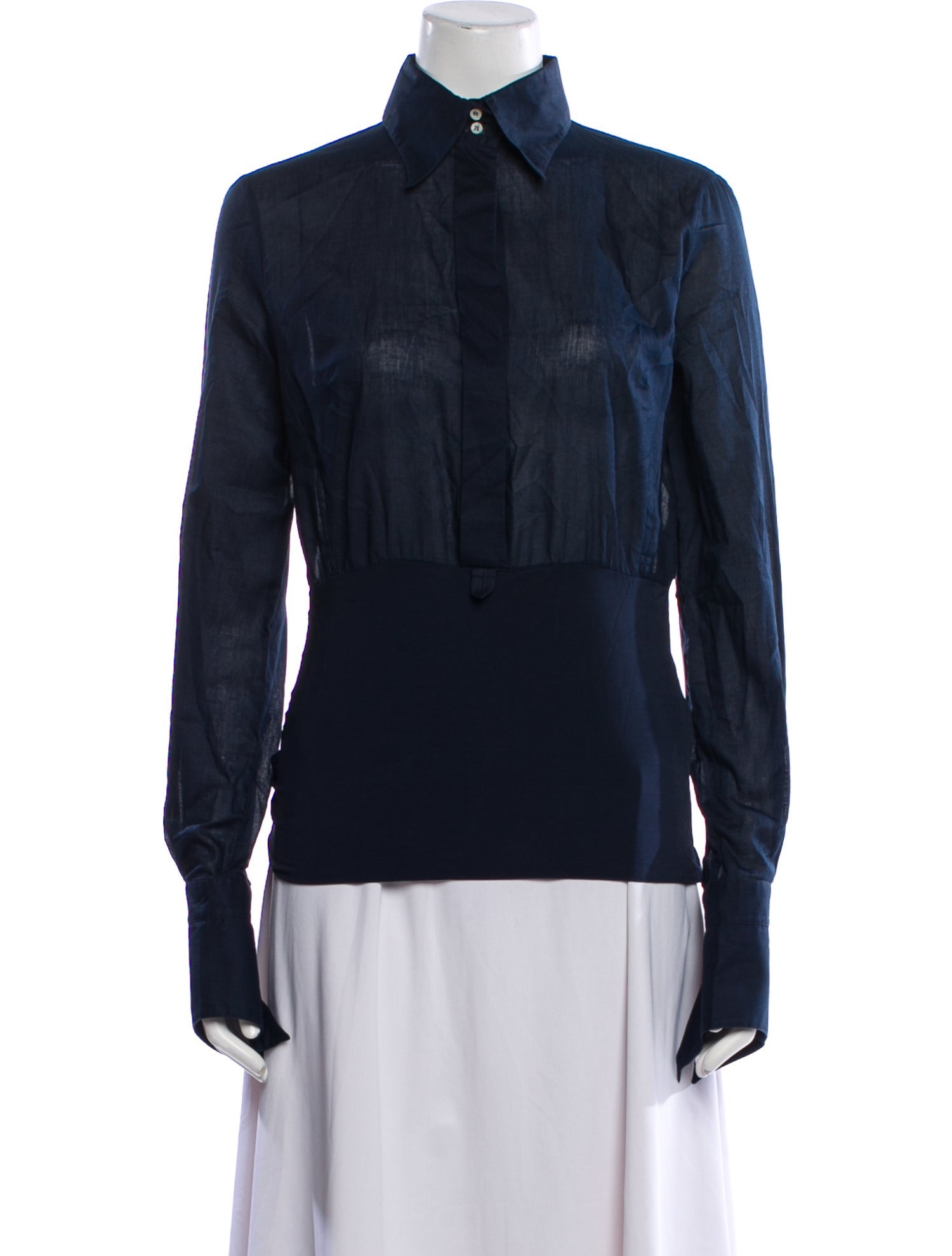 Gianfranco Ferre Long Sleeve Button-Up Top