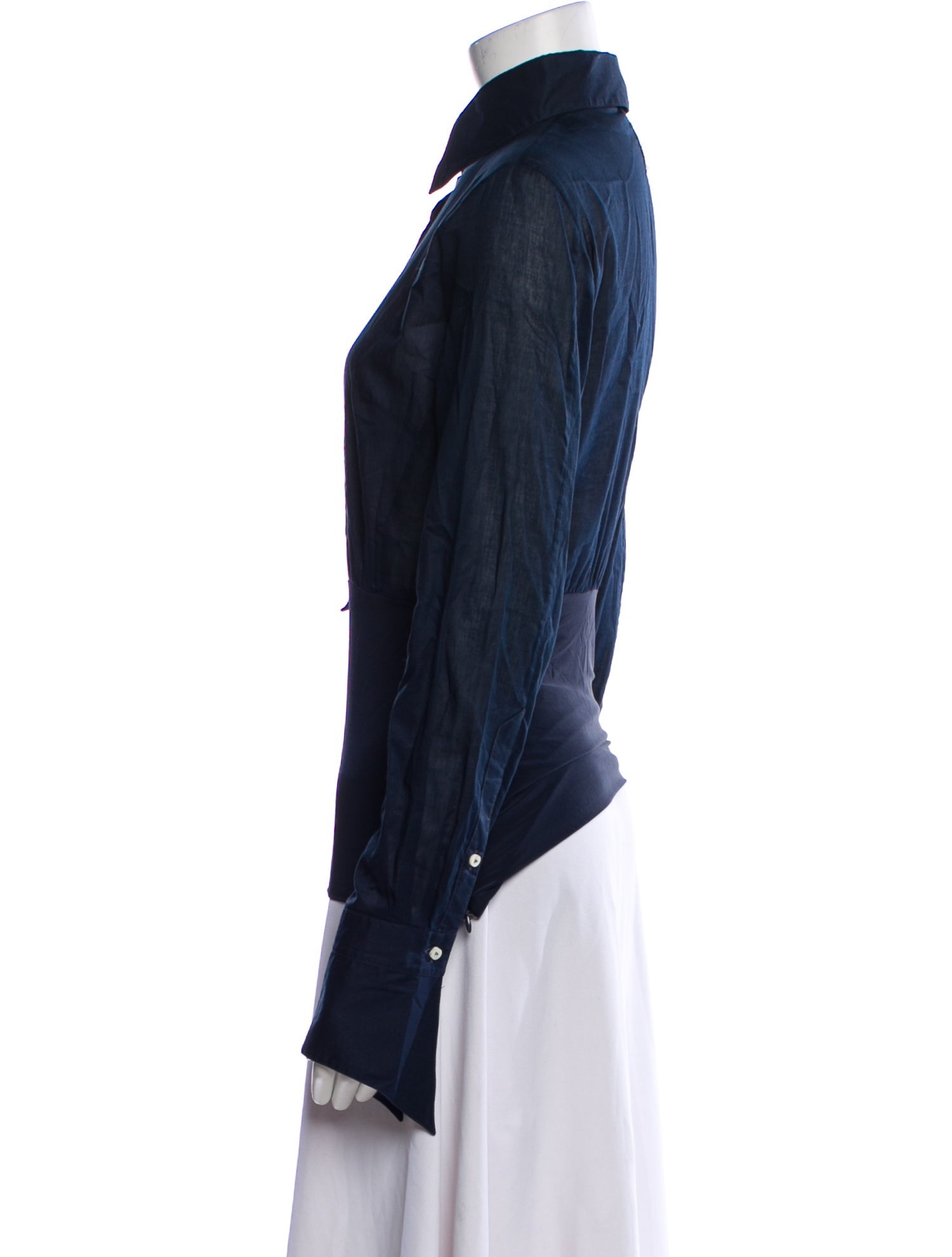 Gianfranco Ferre Long Sleeve Button-Up Top