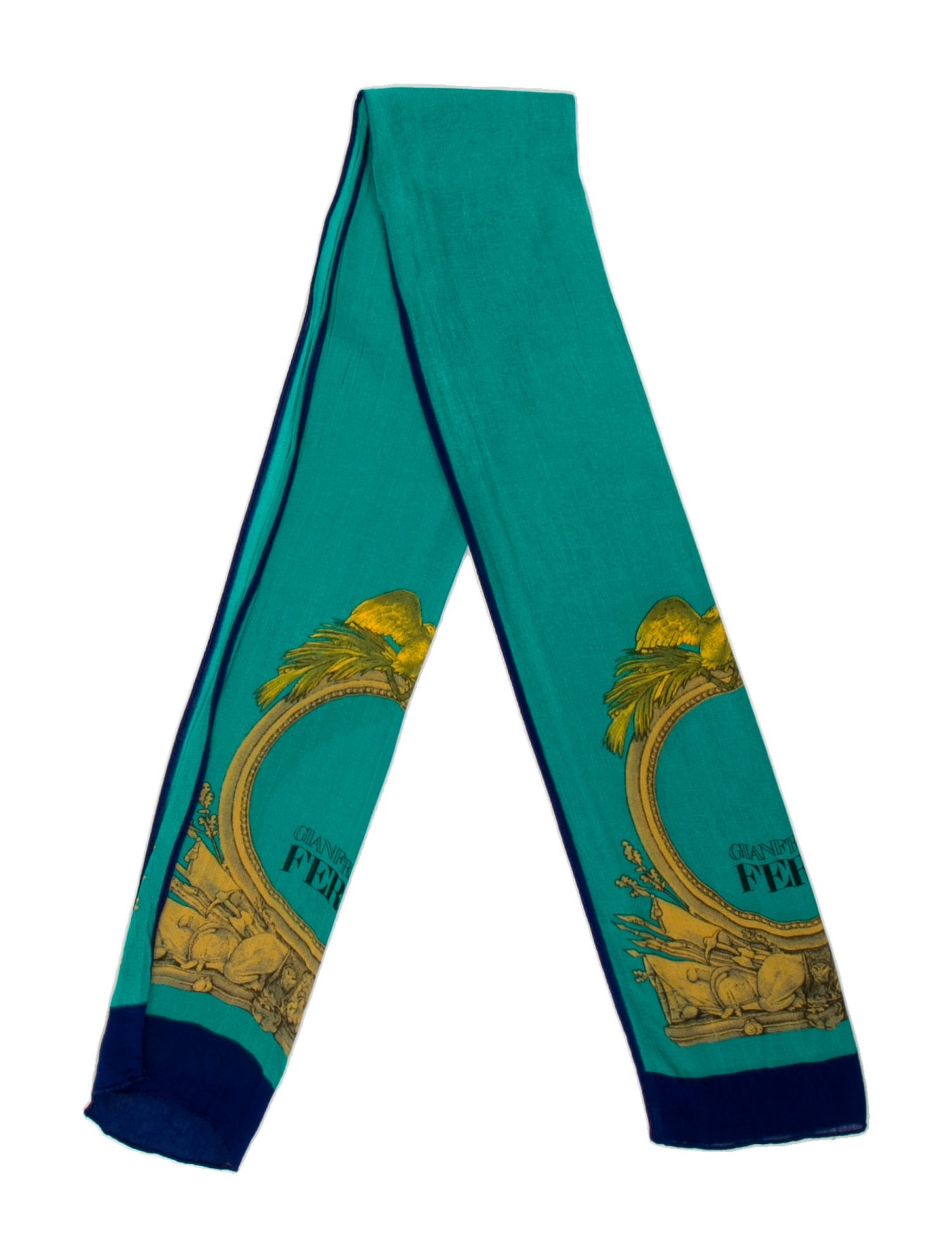 Gianfranco Ferre Graffiti Silk Twilly Silk Scarf