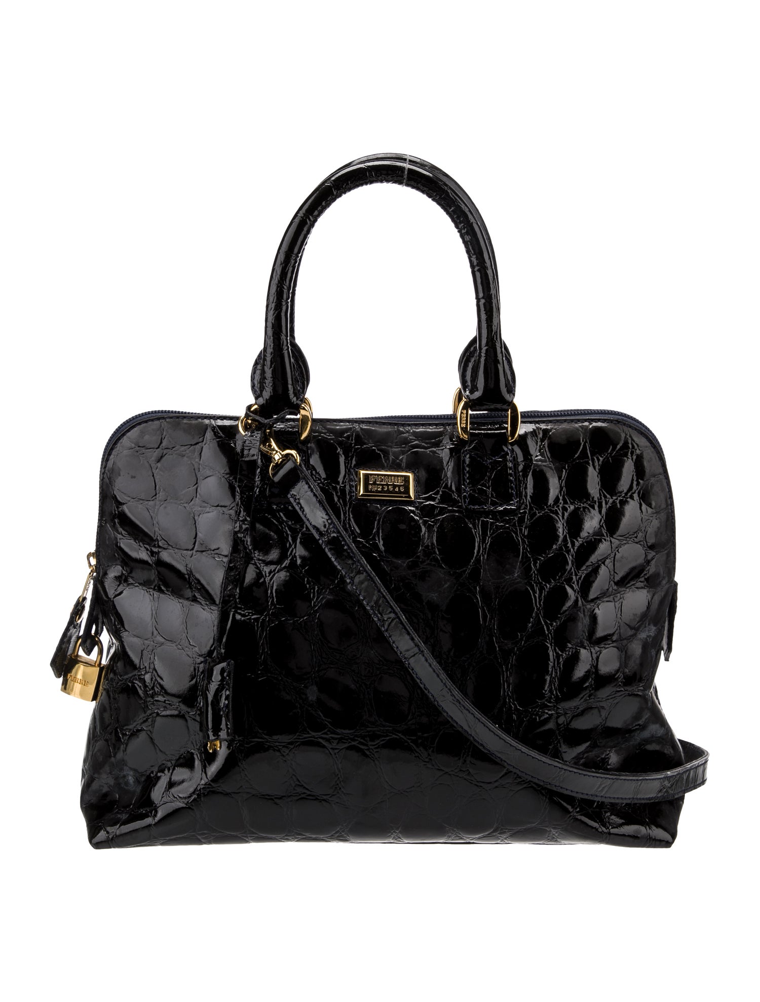 Gianfranco Ferre Patent Leather Top Handle Bag