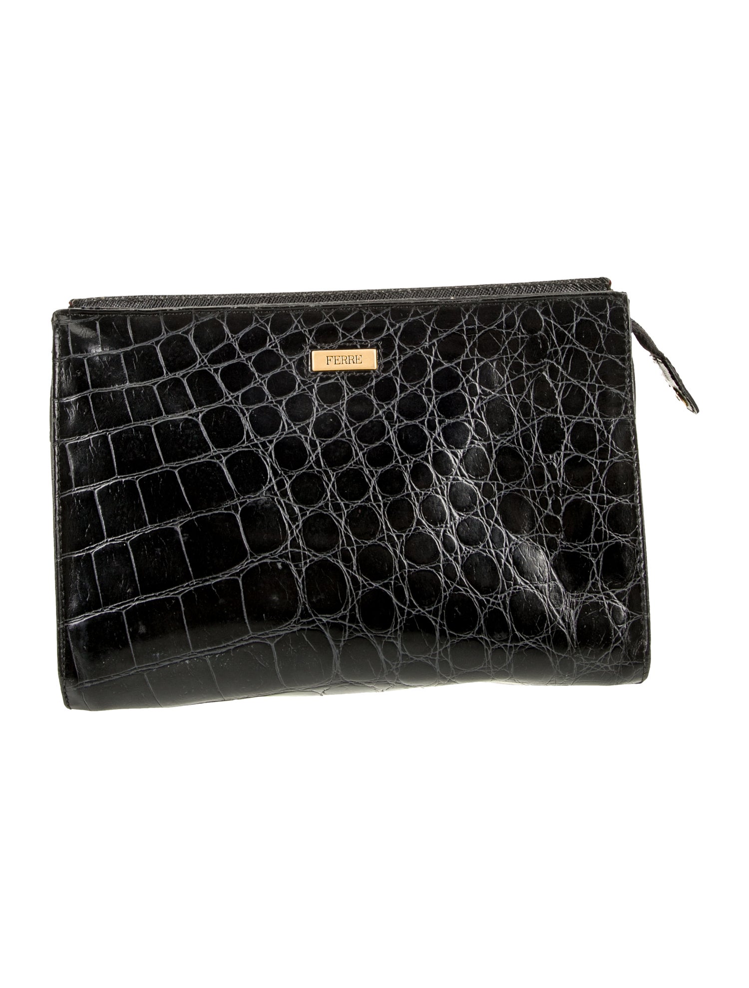 Gianfranco Ferre Embossed Leather Shoulder Bag