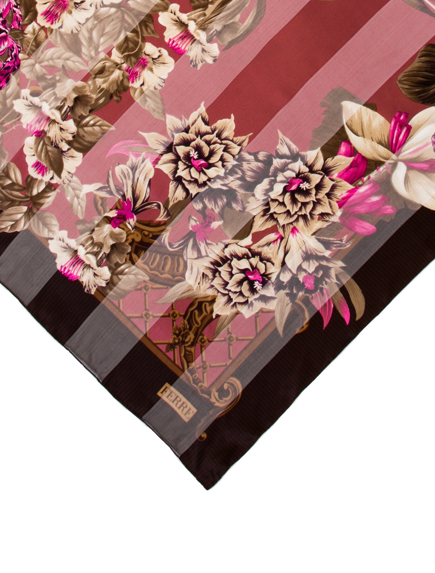 Gianfranco Ferre Silk Floral Print Scarf