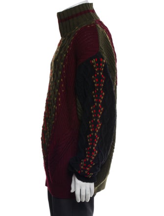 Gianfranco Ferre Merino Wool Colorblock Pattern Pullover