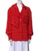 Gianfranco Ferre Silk Plaid Print Button-Up Top