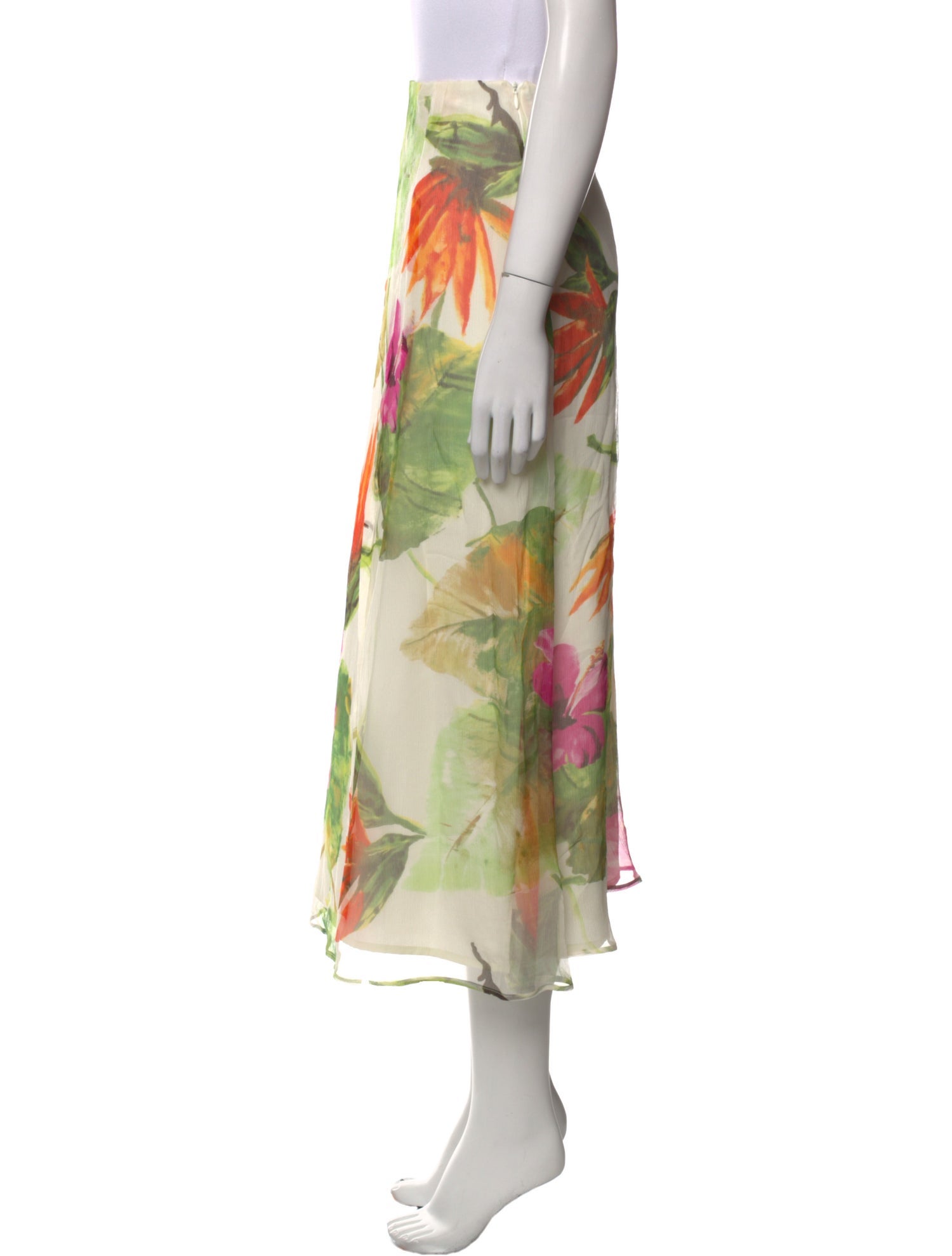 Gianfranco Ferre Silk Midi Length Skirt