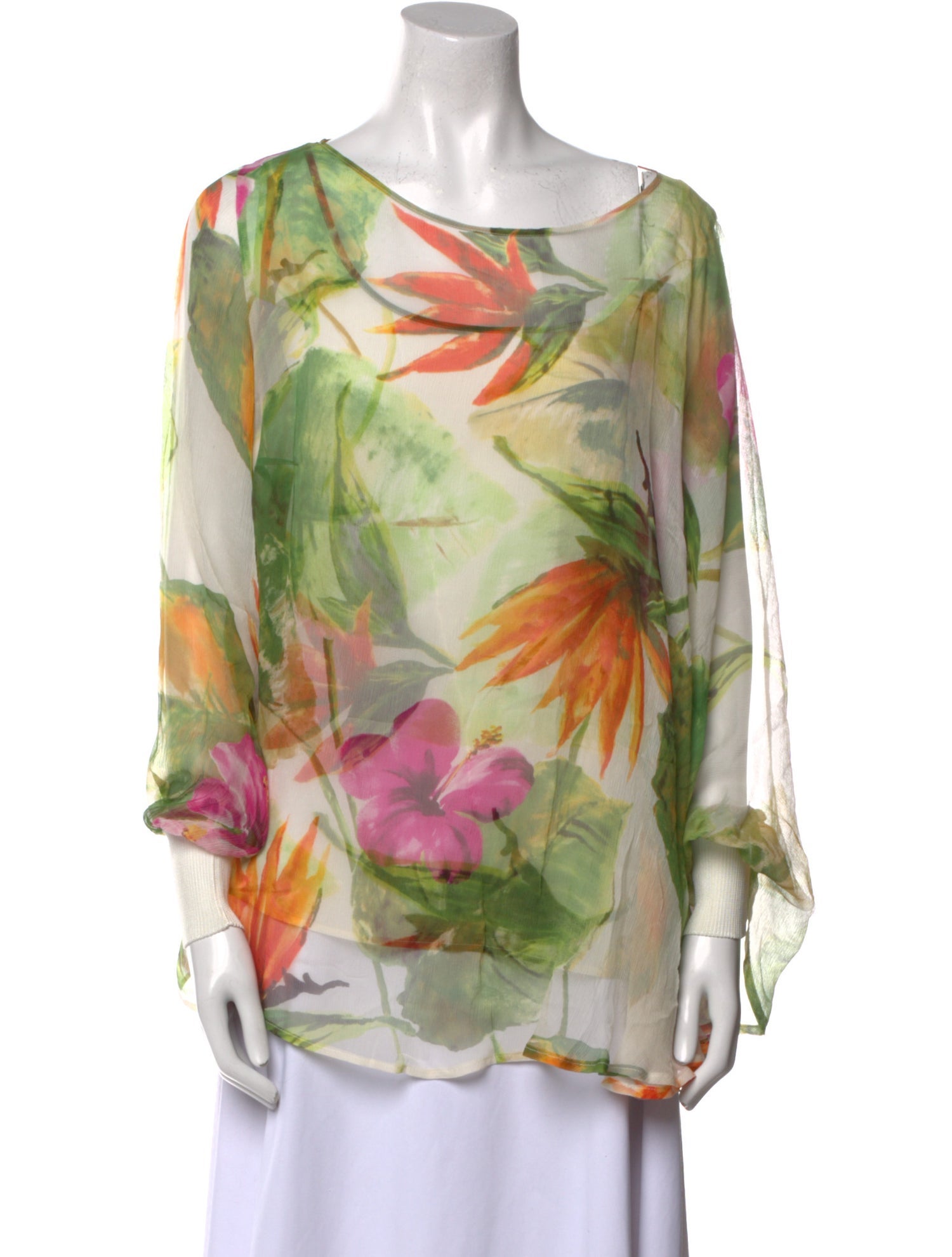 Gianfranco Ferre Silk Floral Print Blouse