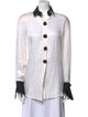 Gianfranco Ferre Silk Printed Button-Up Top