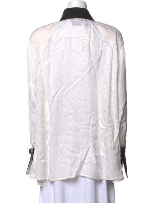 Gianfranco Ferre Silk Printed Button-Up Top