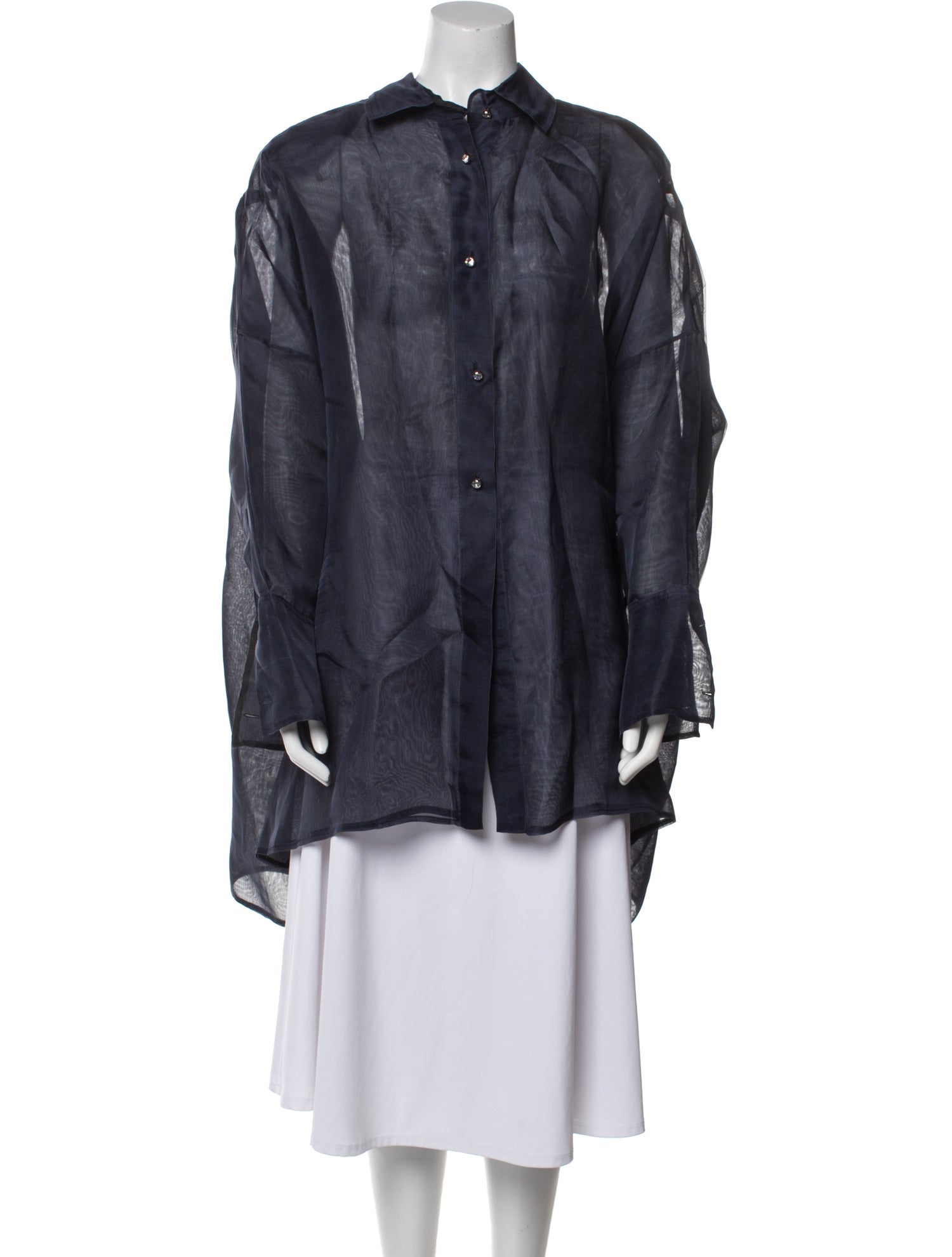 Gianfranco Ferre Long Sleeve Button-Up Top