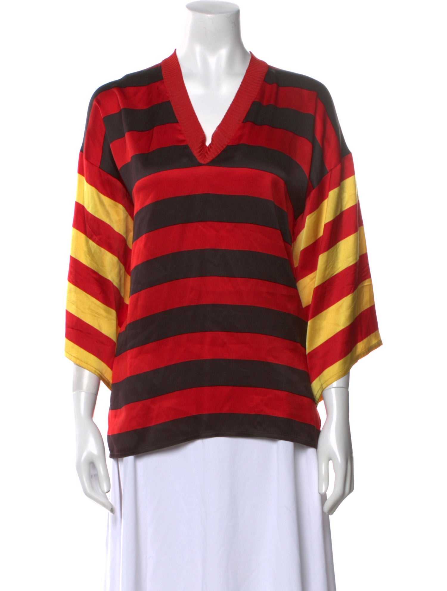 Gianfranco Ferre Silk Striped Blouse