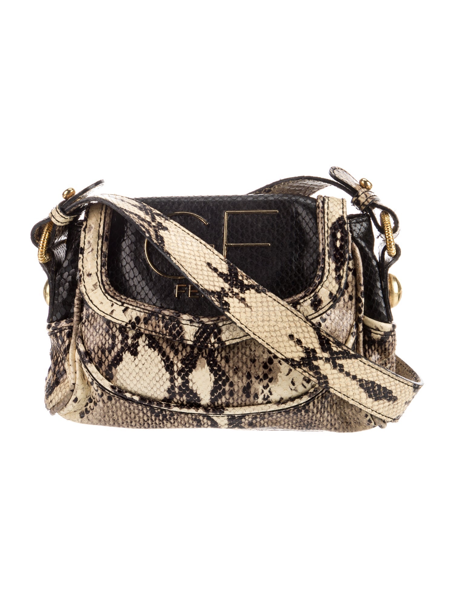 Gianfranco Ferre Embossed Leather Shoulder Bag