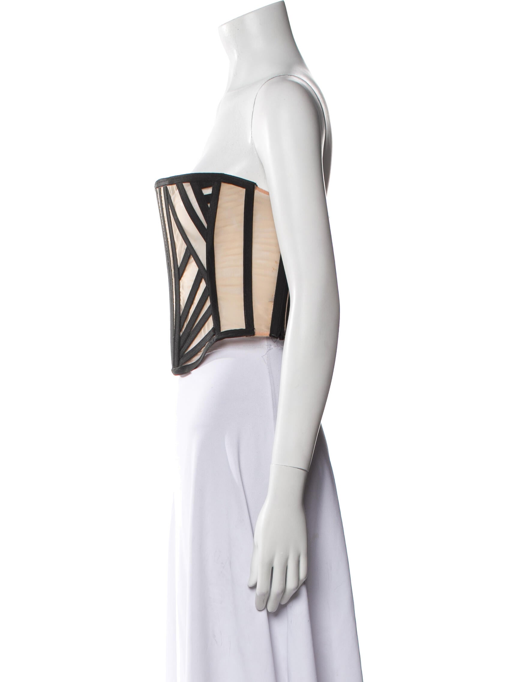 Gianfranco Ferre Striped Strapless Crop Top