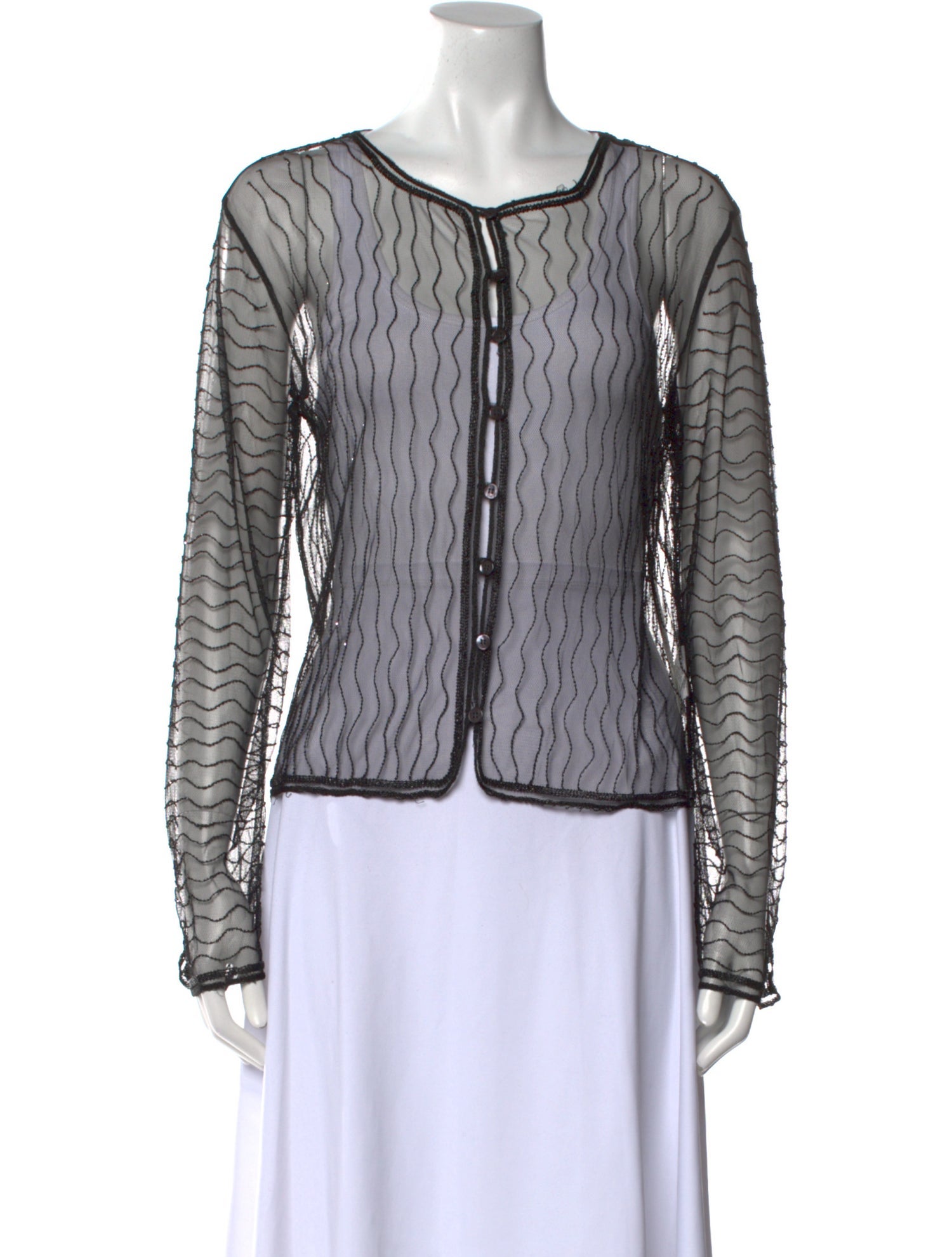 Gianfranco Ferre Striped Square Neckline Top